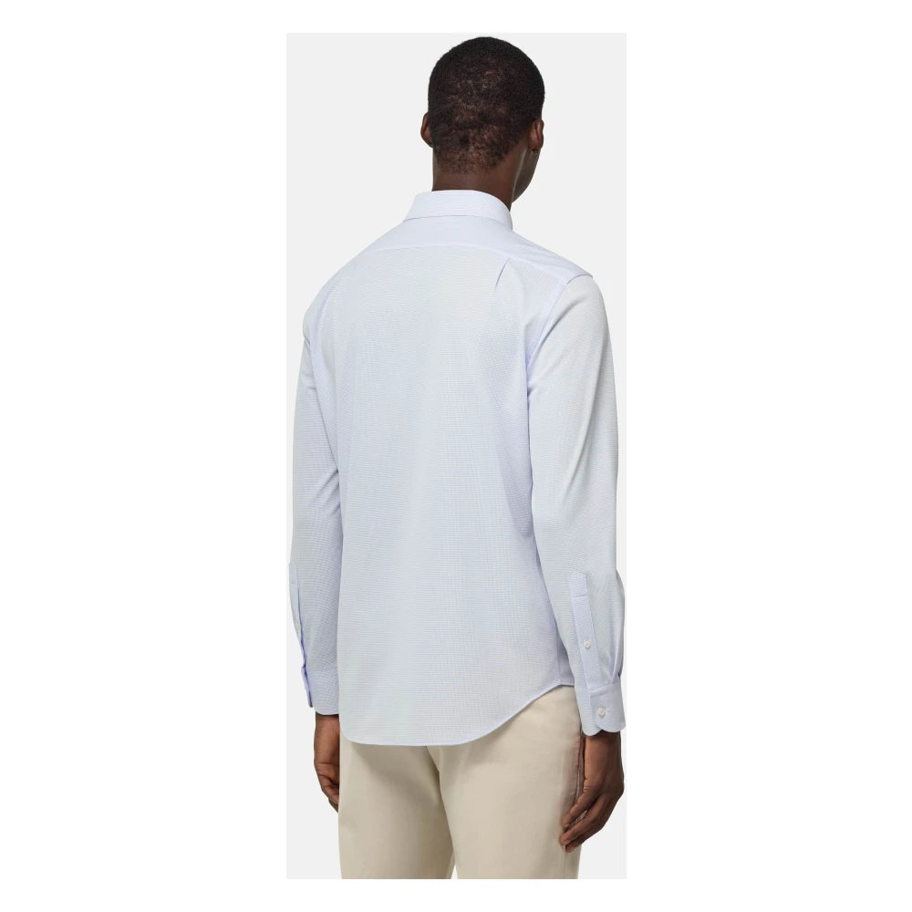 Boggi Milano Regular Fit Japanse Jersey Polo Shirt Blue Heren