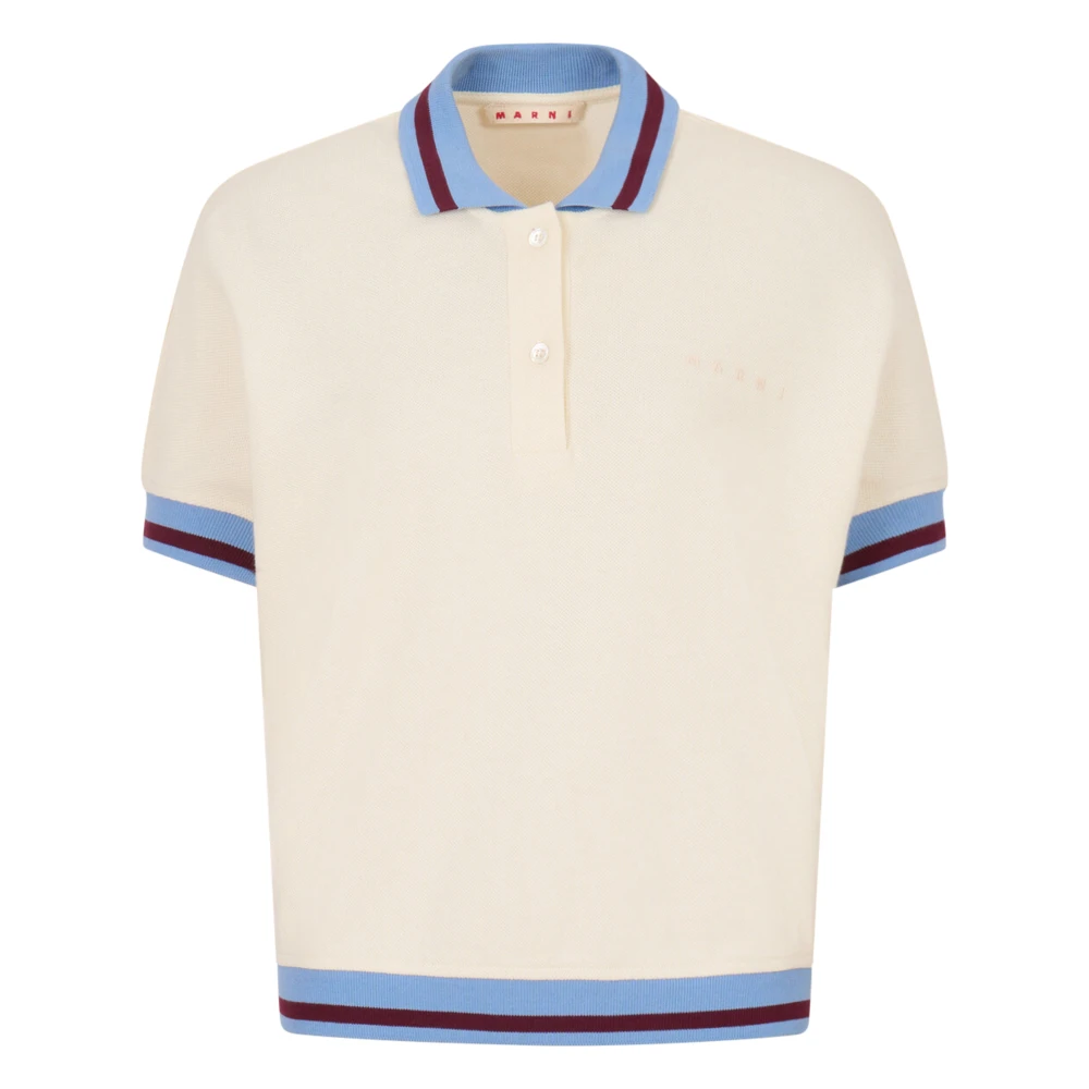 Marni Women's White Piqué Short-Sleeved Polo Shirt - Polo Shirts - Xs - Tops