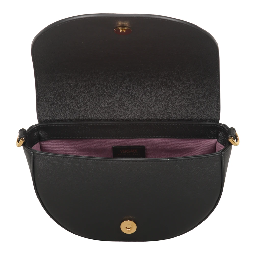 Versace Stijlvolle leren crossbodytas Black Dames