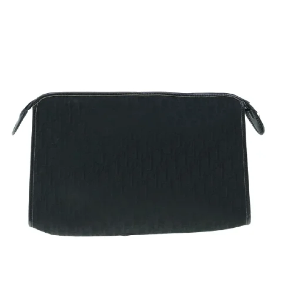 Dior Vintage Pre-owned Canvas clutches Black Dames
