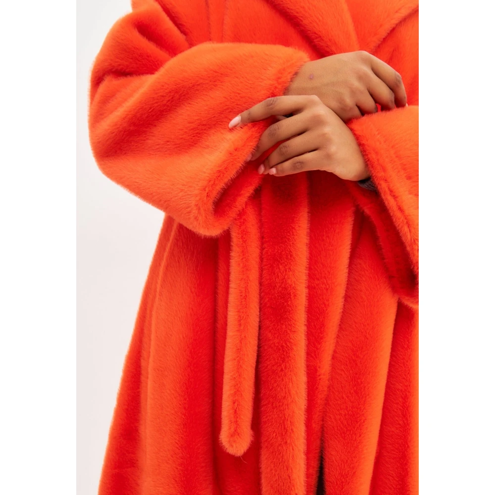 Cesare Gaspari Luxe Faux Fur Winterjas Orange Dames