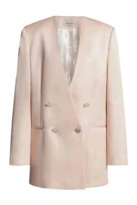 Triple Silk Organza Double-Breasted Blazer