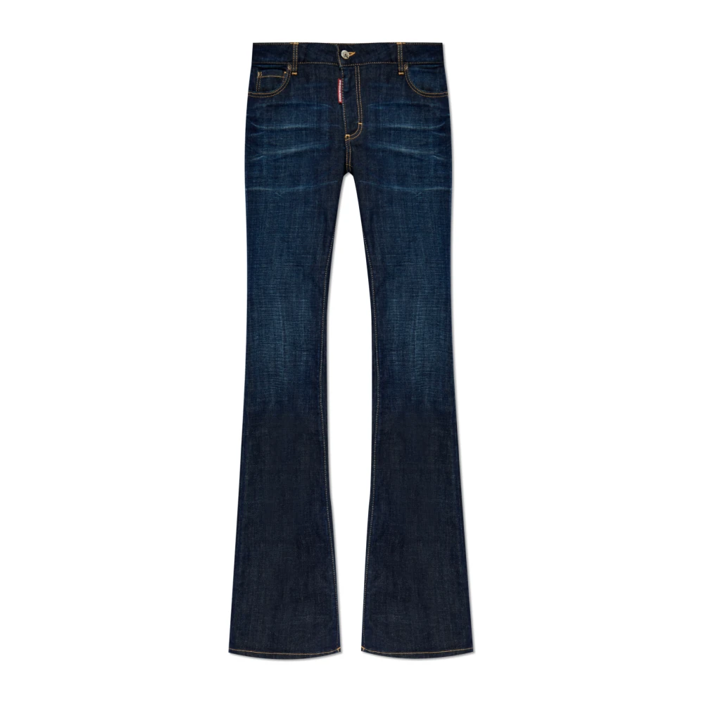 Dsquared2 Flared Jeans met Medium Taille Blue Dames