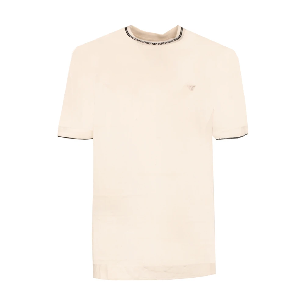 Emporio Armani Heren T-Shirt met Contrast Kraag White Heren