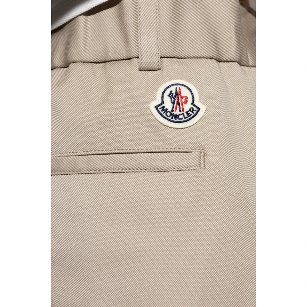 Moncler Broek met logo Beige Heren