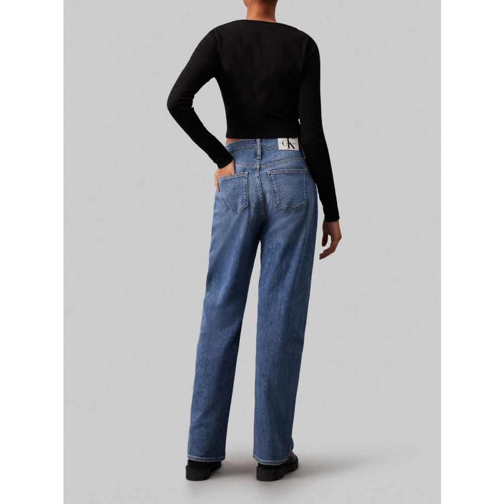 Calvin Klein Jeans Loose Fit High Waist Jeans Blue Dames