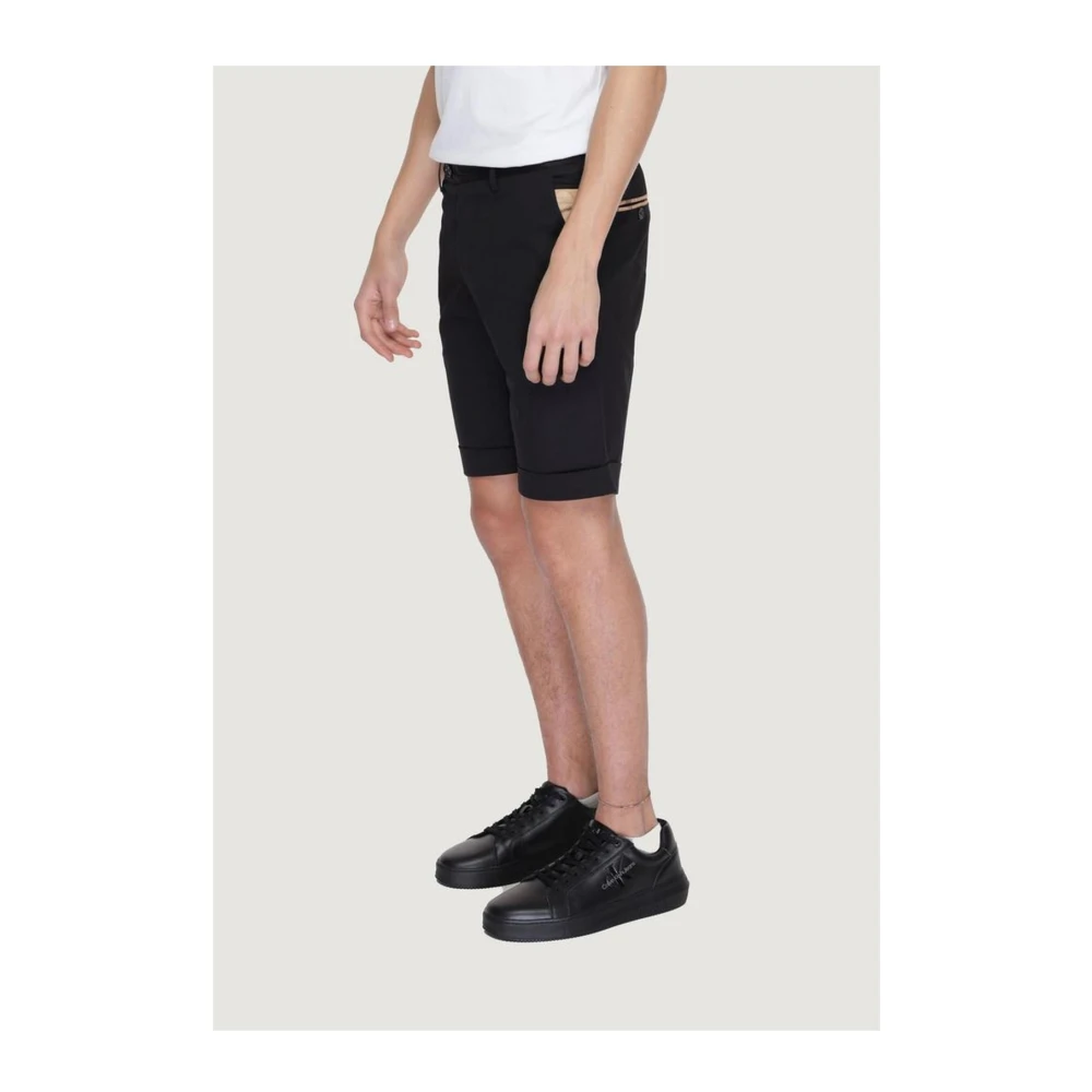 Alviero Martini 1a Classe Stretch katoenen Bermuda shorts Black Heren