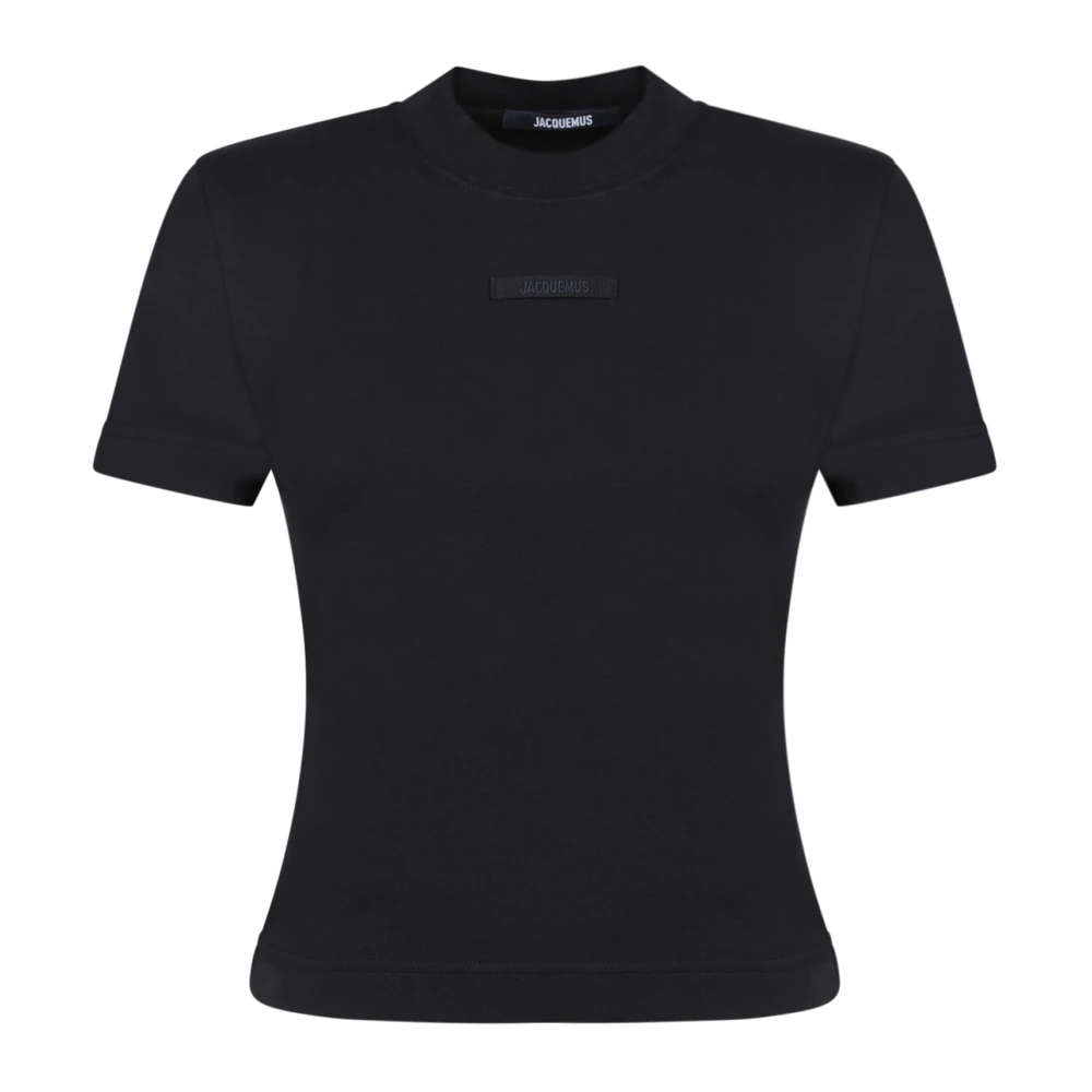 Jacquemus Zwarte T-shirts en Polos met Gros Grain Detail Black Dames