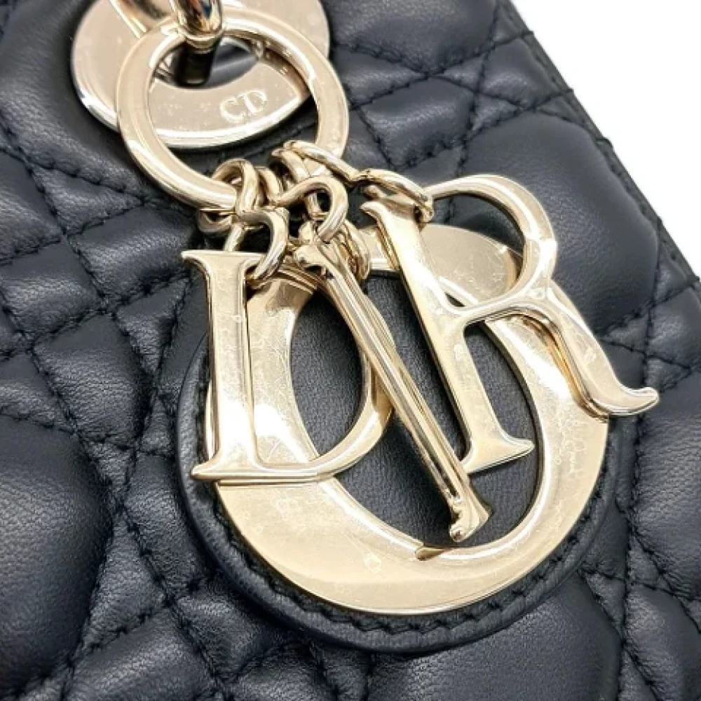 Dior Vintage Pre-owned Leather handbags Black Dames