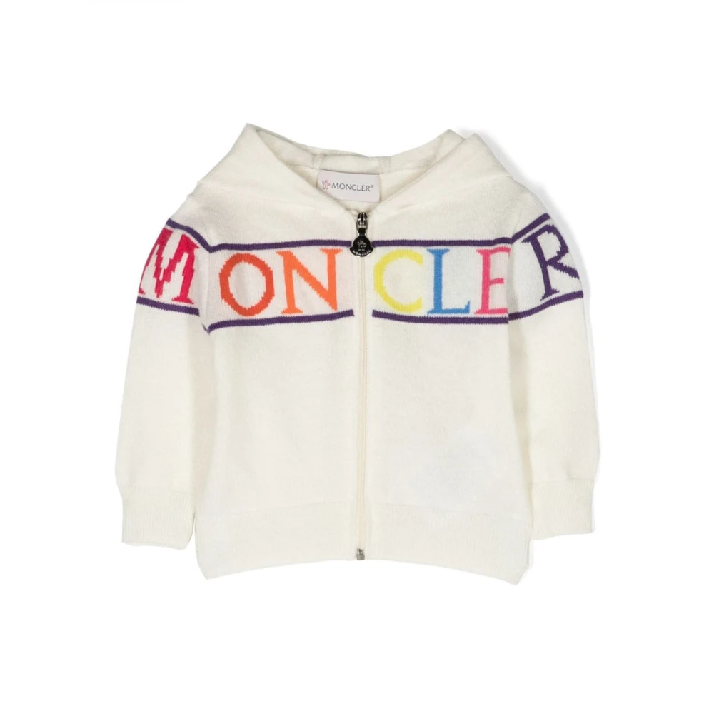 Moncler Stilfull Cardigan Sweatshirt för Barn White, Unisex