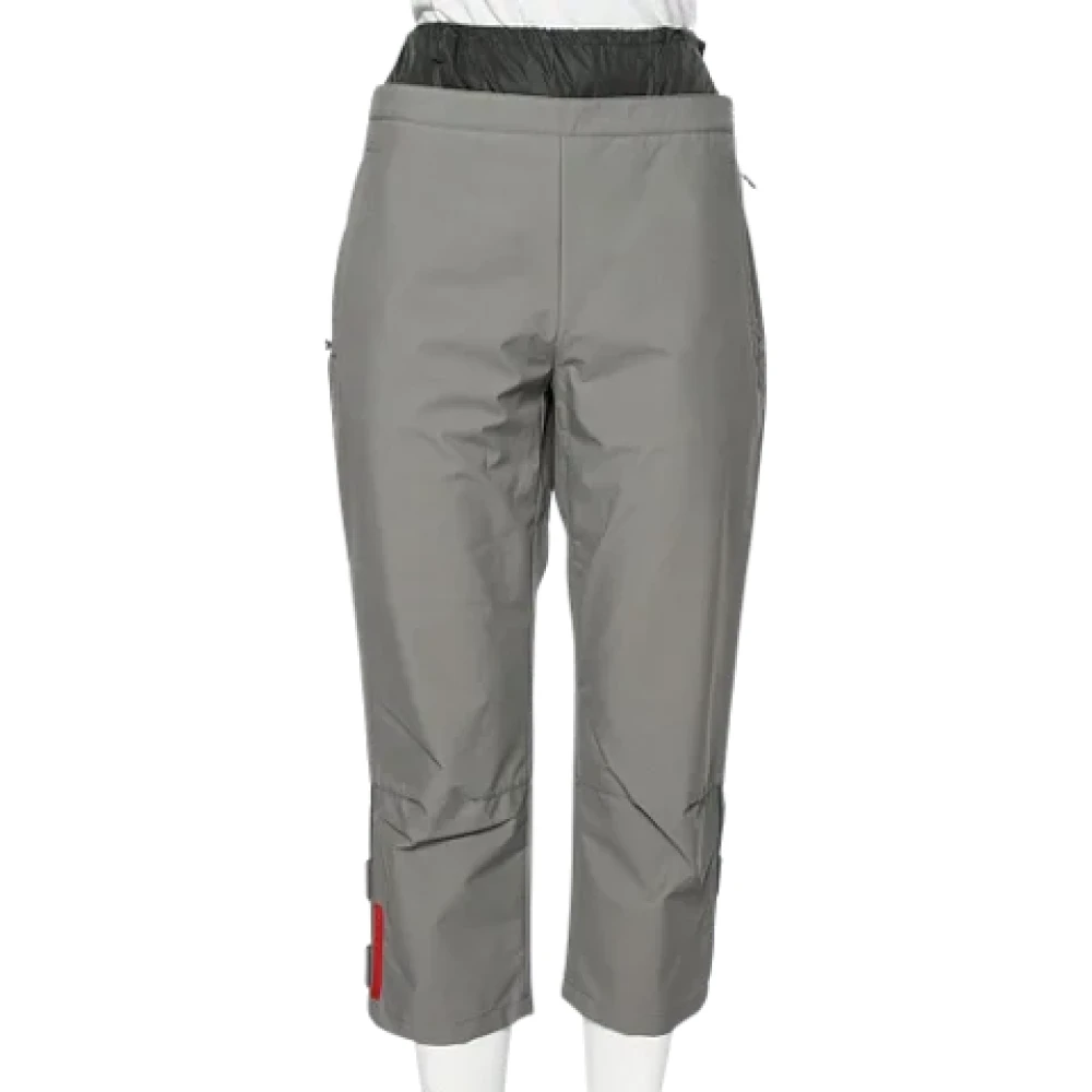 Prada Vintage Pre-owned Polyester bottoms Gray Dames