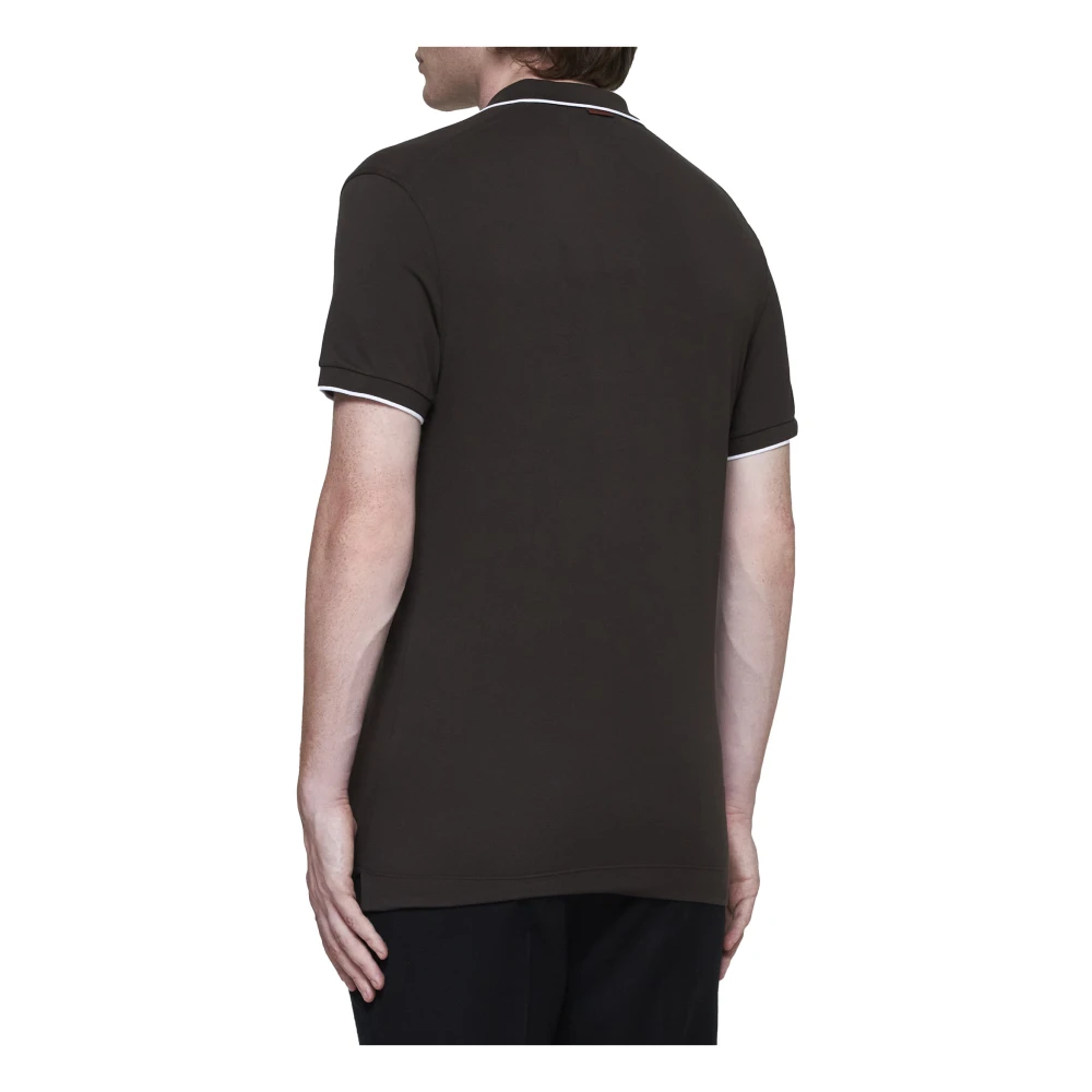Ermenegildo Zegna Donkerbruin Polo Shirt met Logo Brown Heren