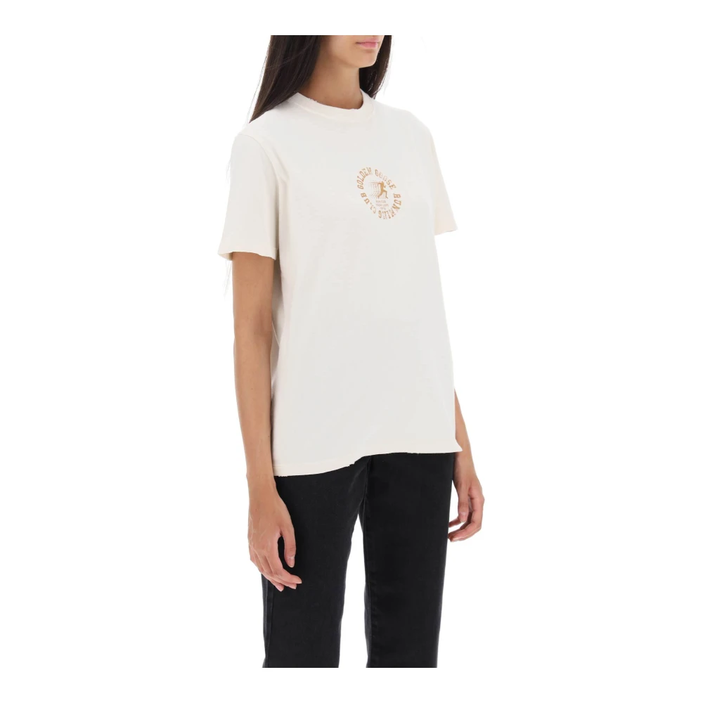 Golden Goose Runners Club Print T-Shirt White Dames
