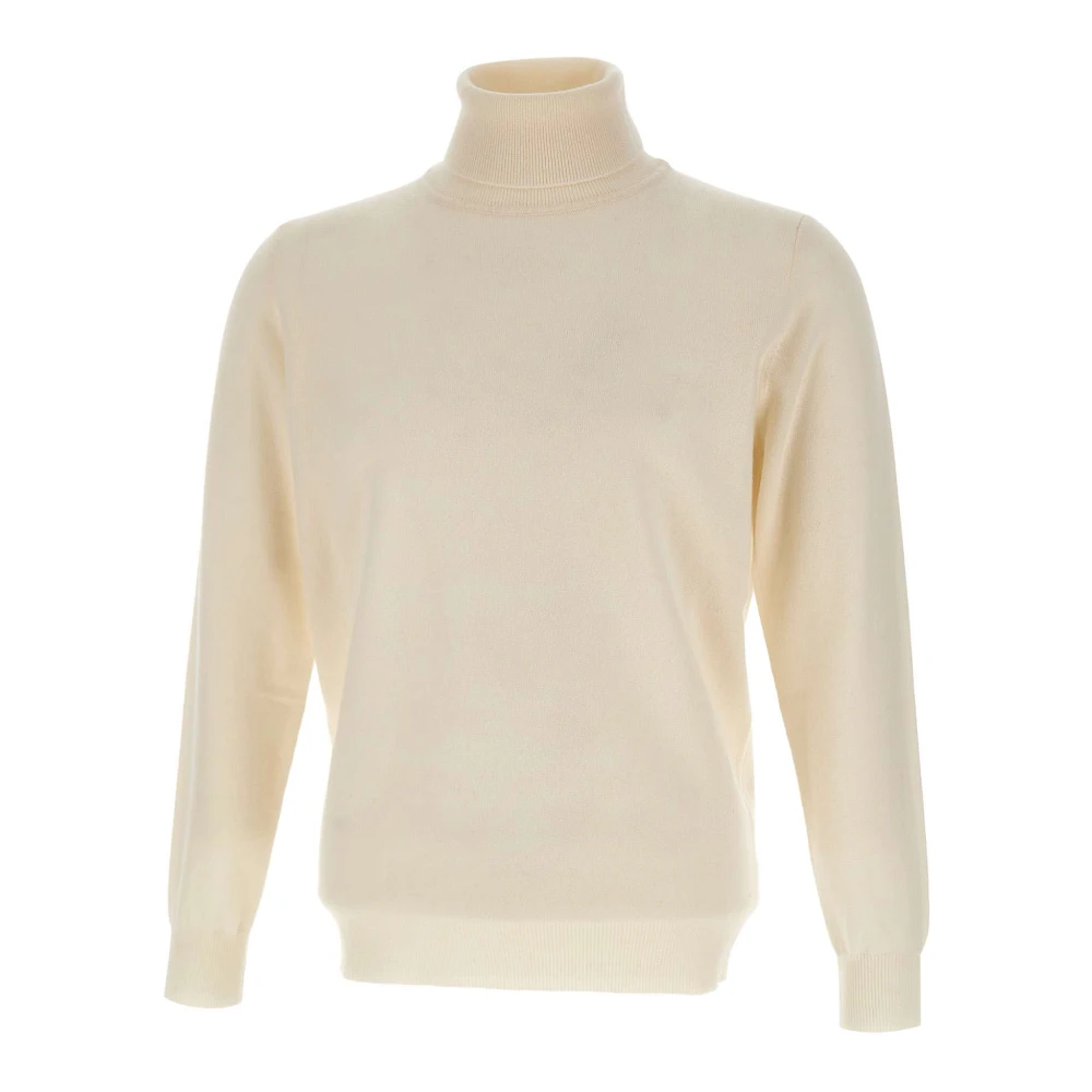 Kangra Men's White Cashmere Knitwear, 3XL, Cashmere Turtleneck Jumper