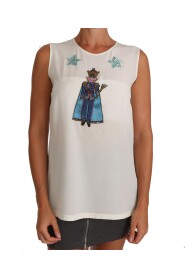 White Silk Crystal Sequined Fairy T-shirt