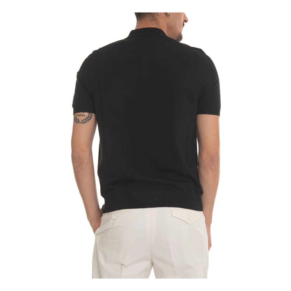 Hindustrie Lichtgewicht Katoenen Poloshirt Black Heren