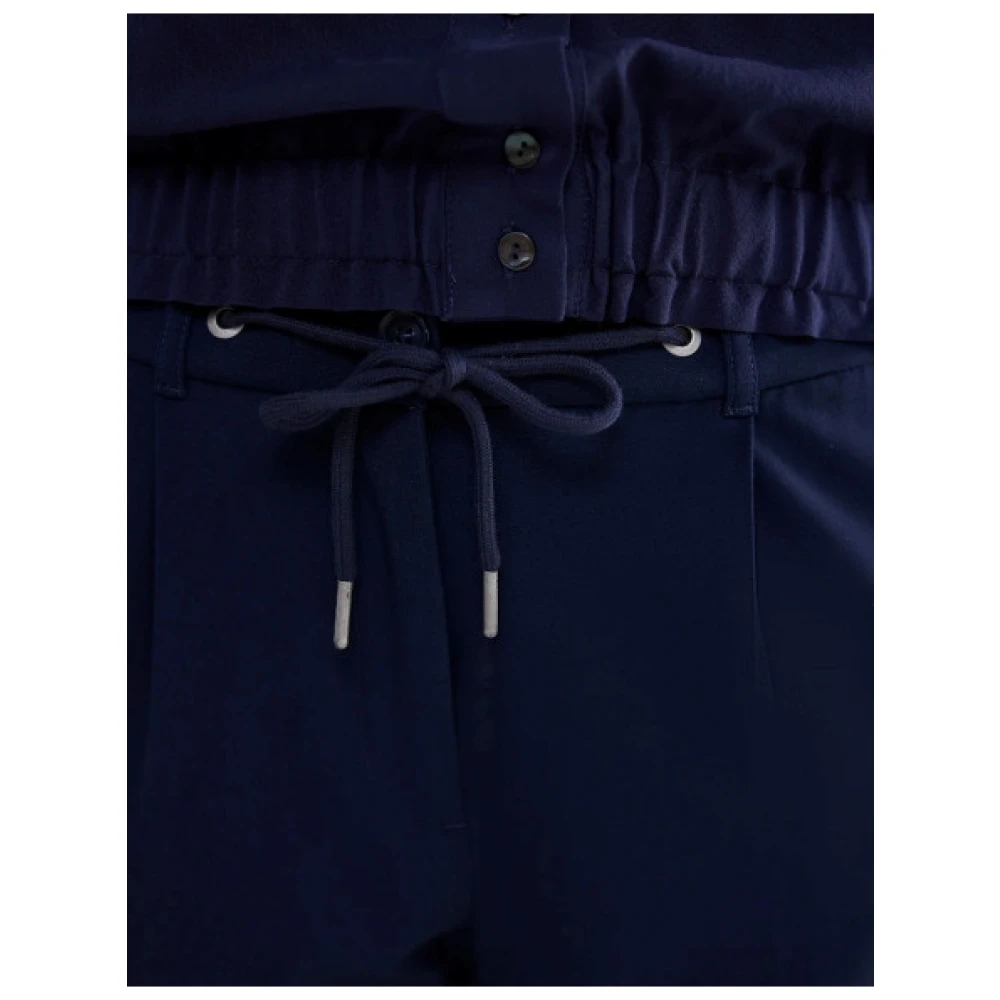 Summum Woman Moderne Geplooide Broek Blue Dames