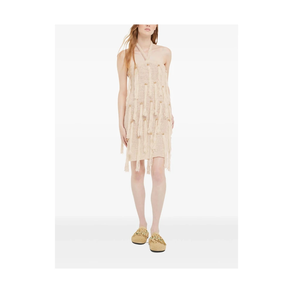 Alanui Beige Fringe Halternek Jurk Beige Dames