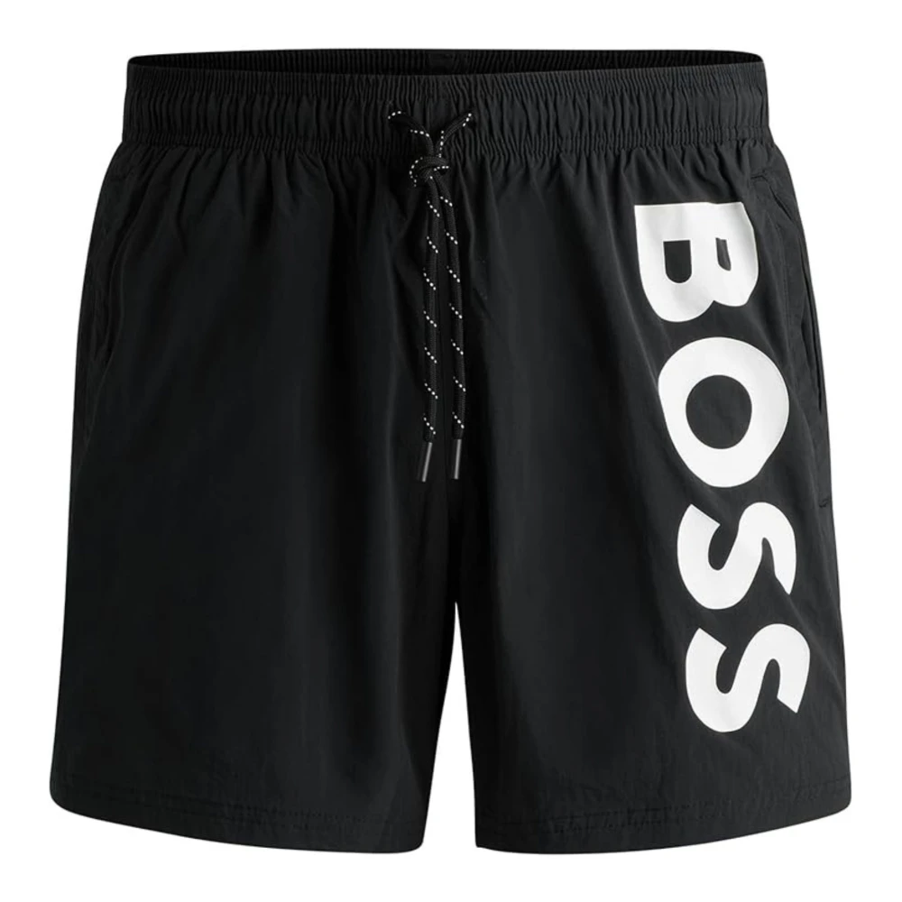 Hugo Mannelijk Zwart Badmode Heren, 2XL, Polyester, Verstelbare Zwemshorts Met Sneldrogende Stof