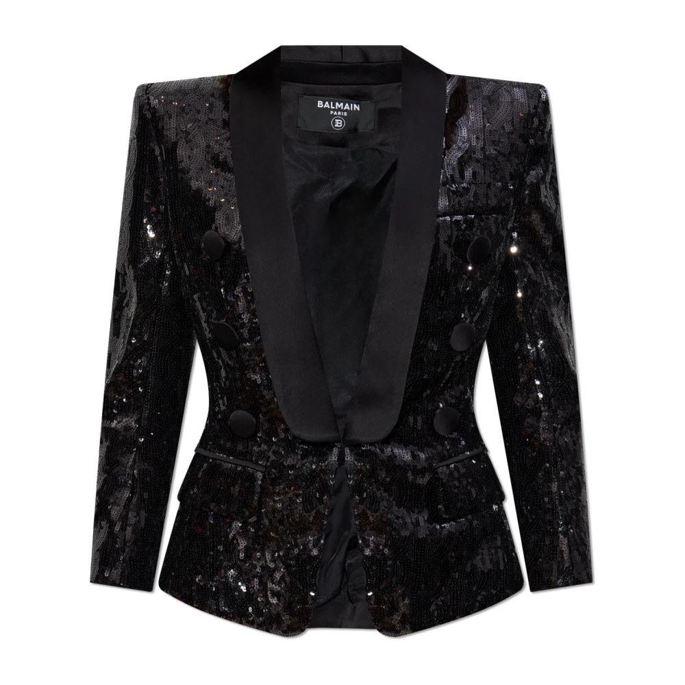 Balmain Paillettenblazer Black Dames