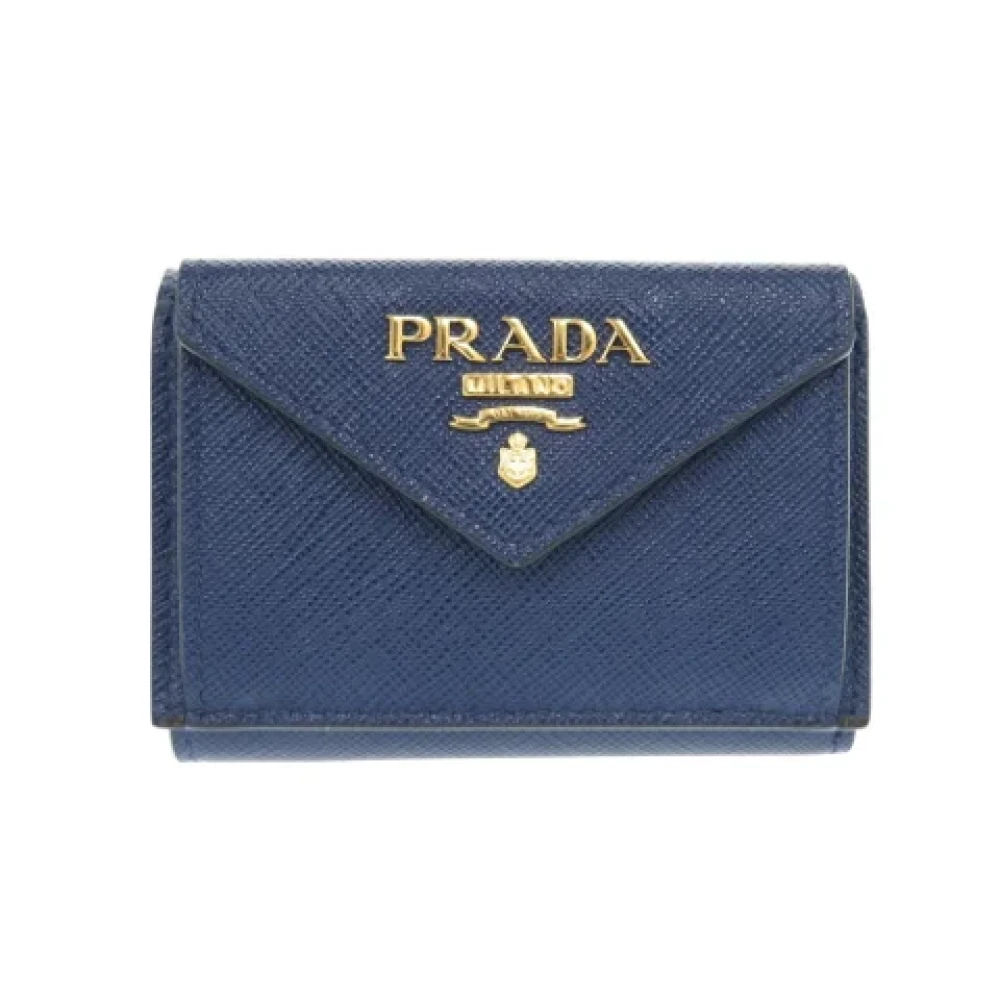 Prada Vintage Pre-owned Leather wallets Blue Dames