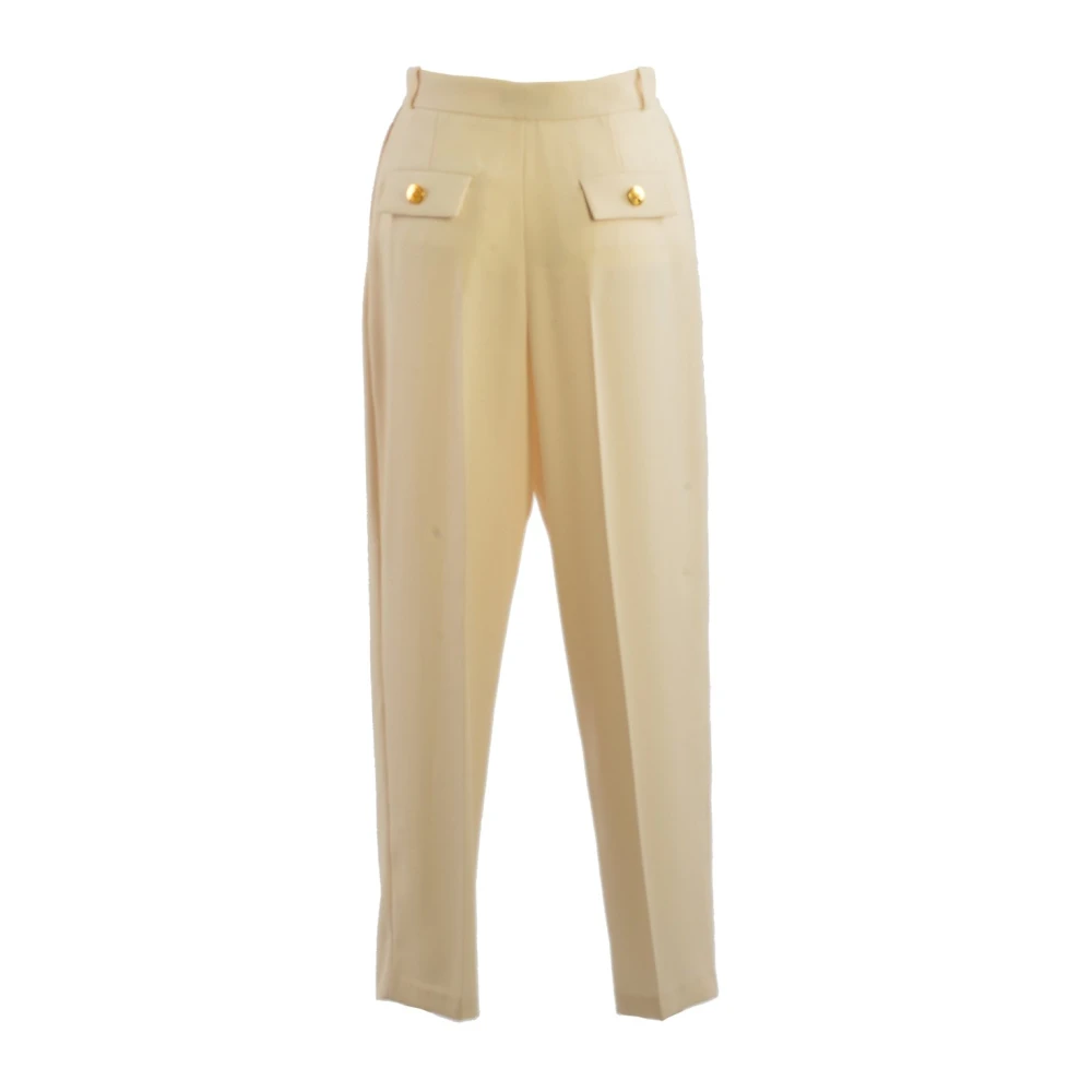 Elisabetta Franchi Boter Stof Broek White Dames