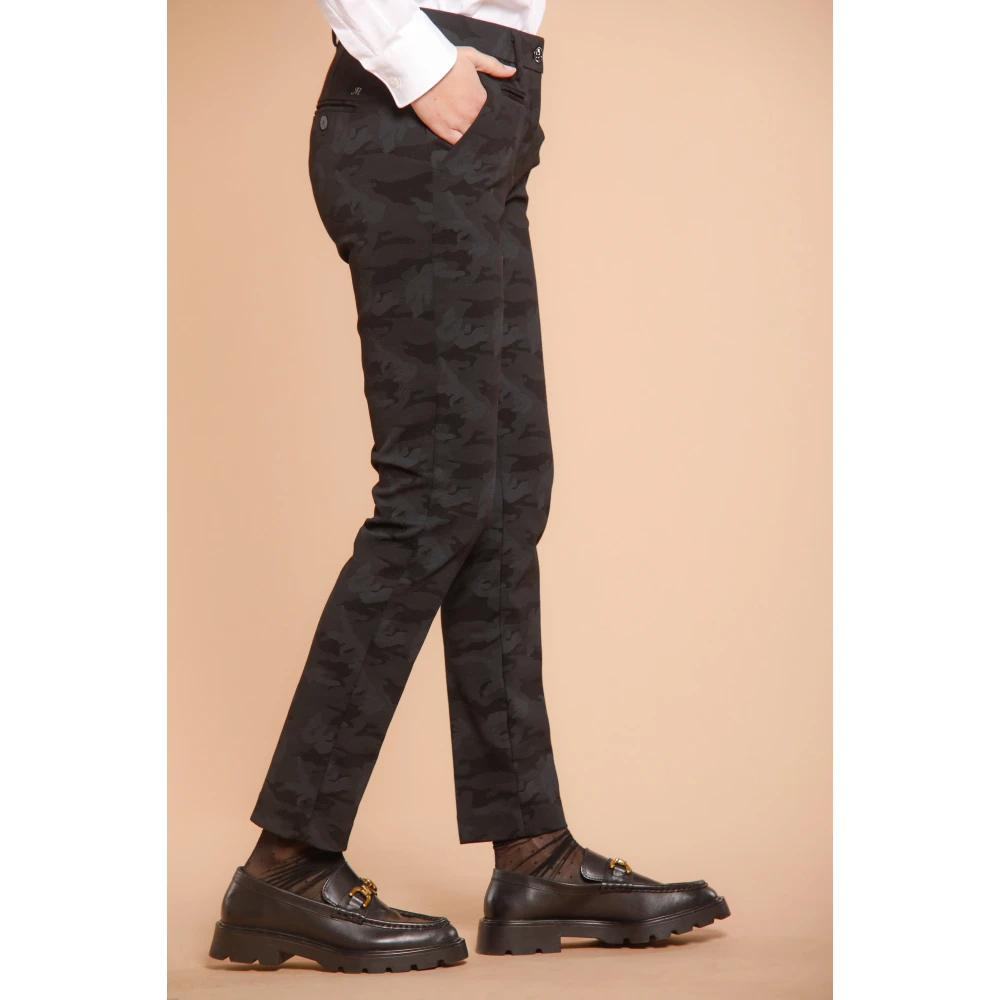 Mason's Camouflage Print Slim Women's Chino Pants Black Dames
