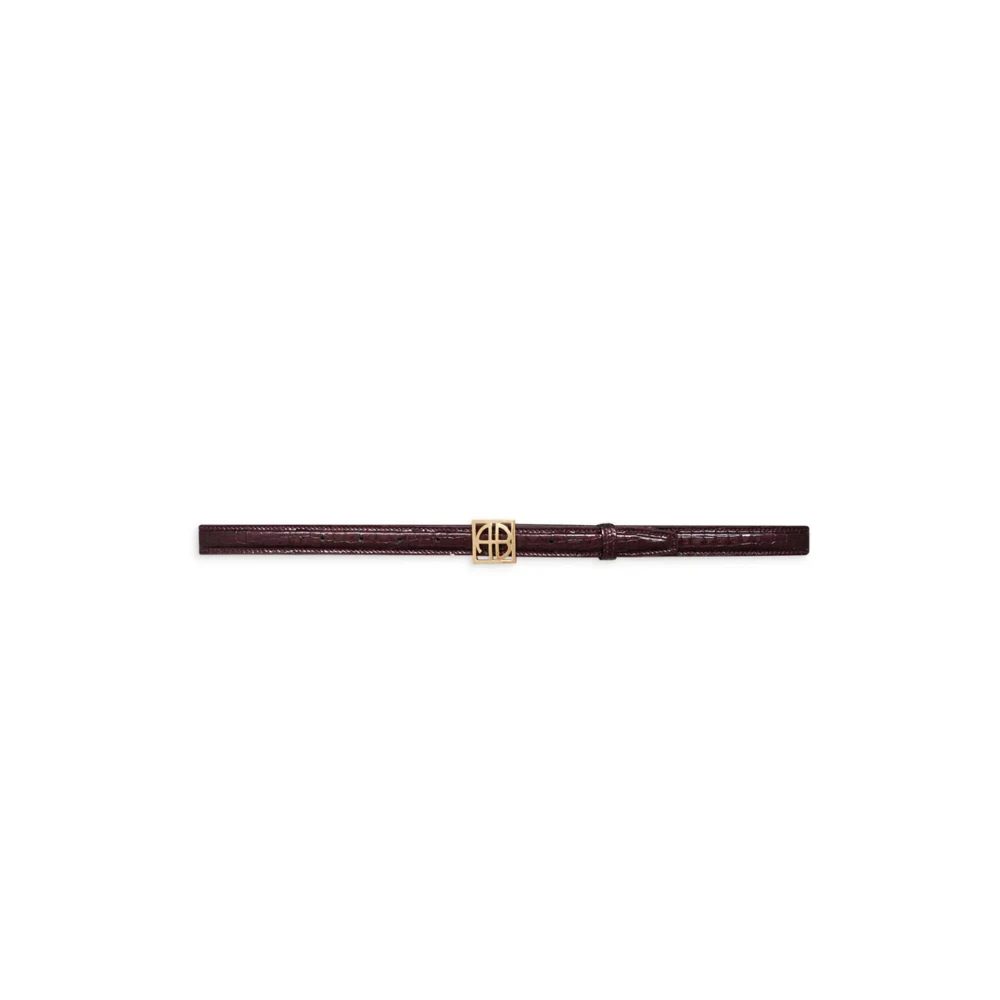 Anine Bing Monogram Riem Burgundy Leder Kwaliteit Red Dames