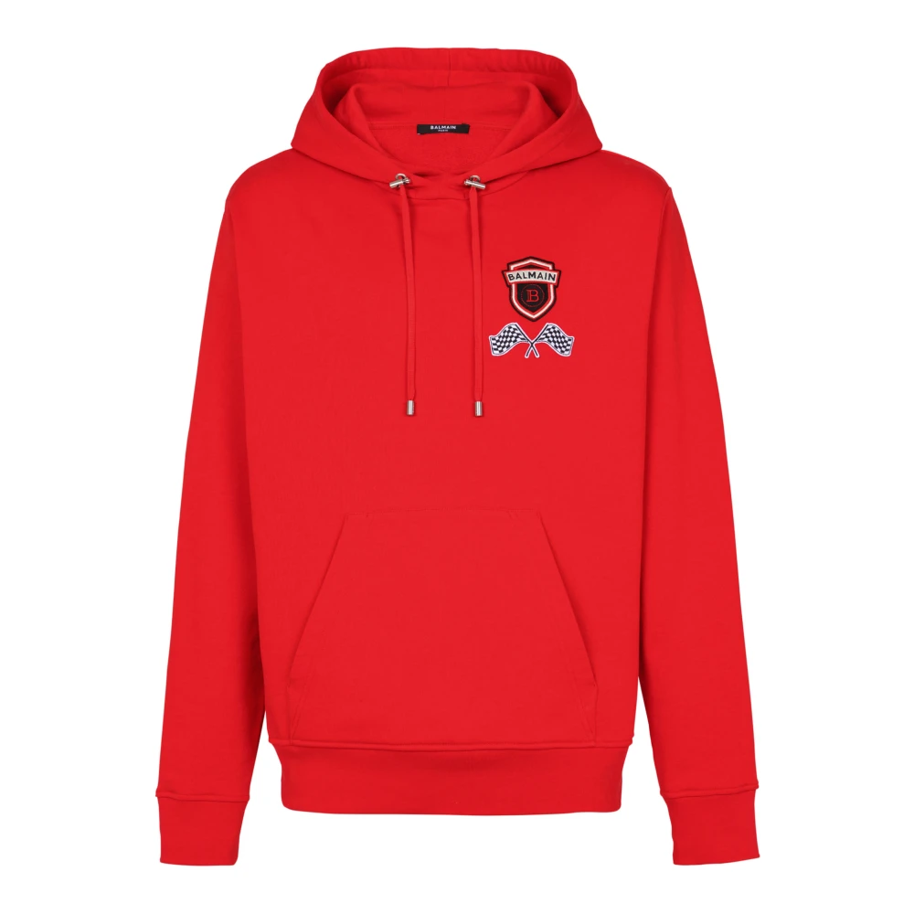 Balmain Racing hoodie Red Heren