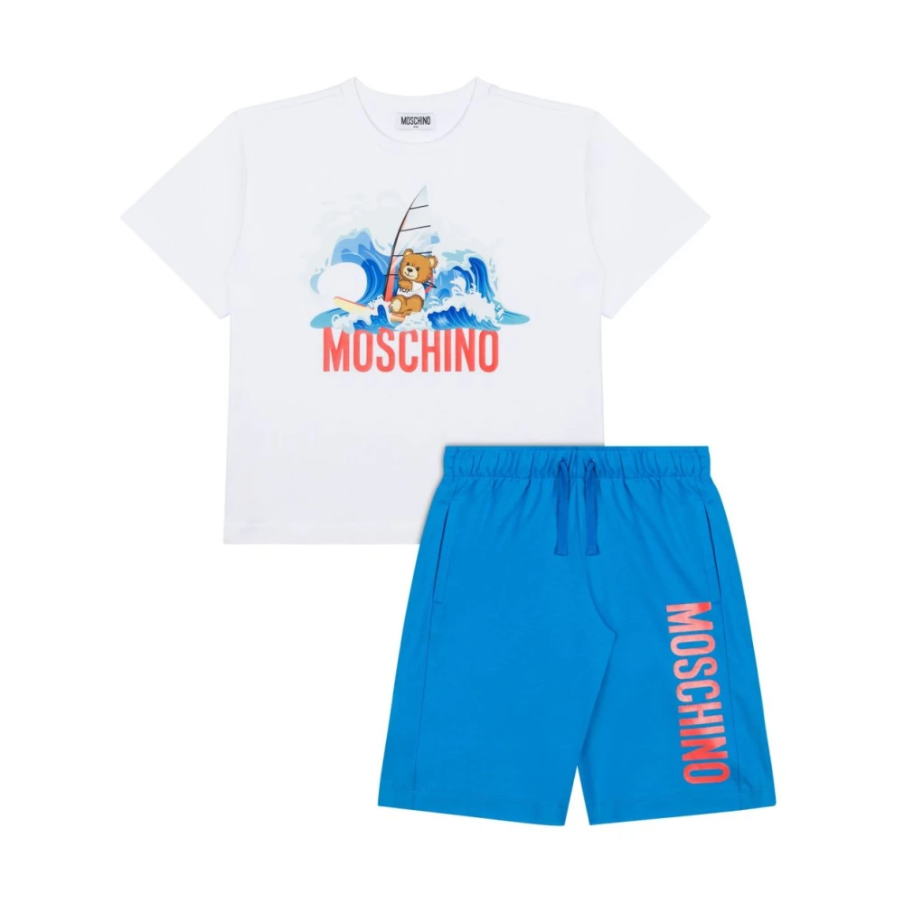 Moschino Vit Blå Kläder Overall Ss25 Multicolor, Pojke