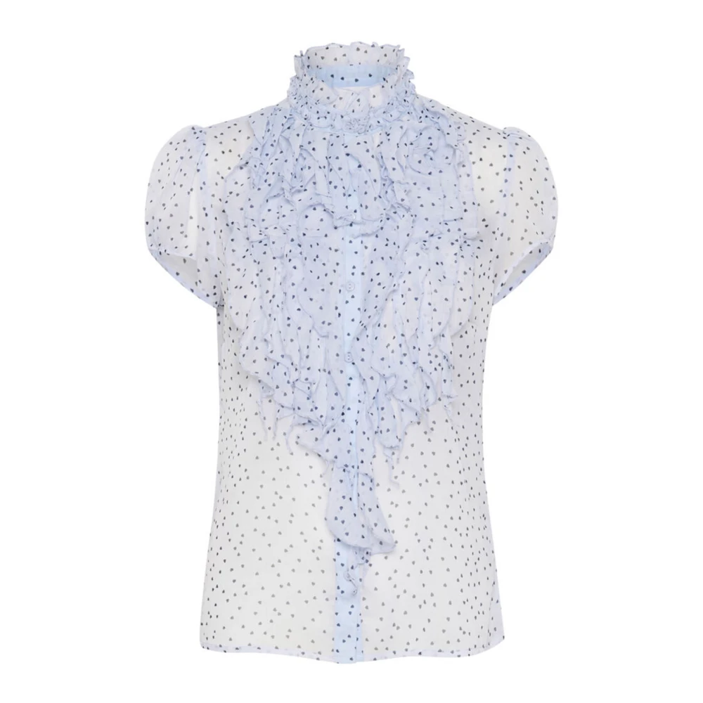 Saint Tropez Crinkle SS Shirt NightSky Harts Blue Dames