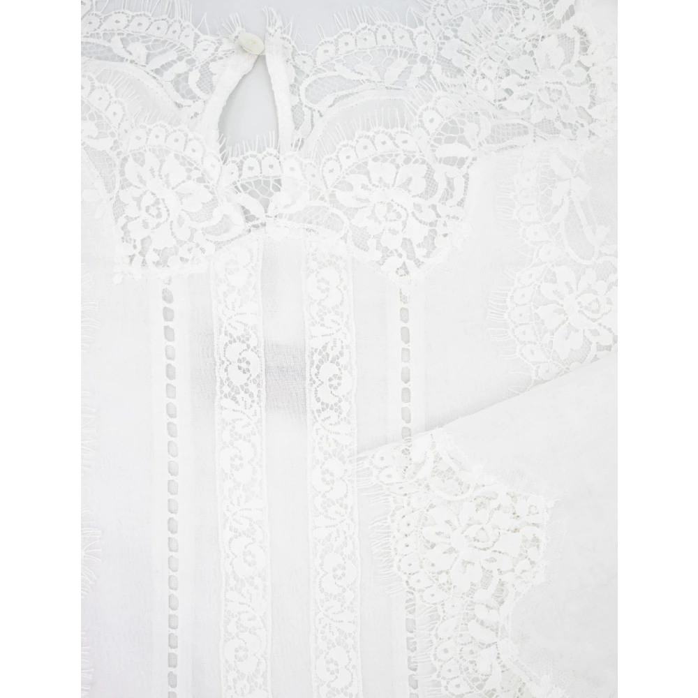 Ermanno Scervino Katoenen kanten korte jurk White Dames