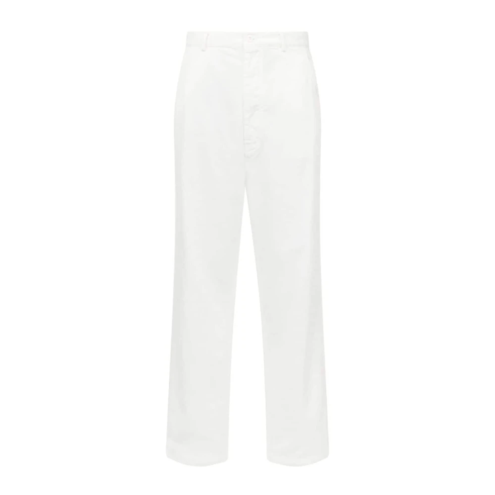 MM6 Maison Margiela Bull Cotton Straight Leg Broek White Heren