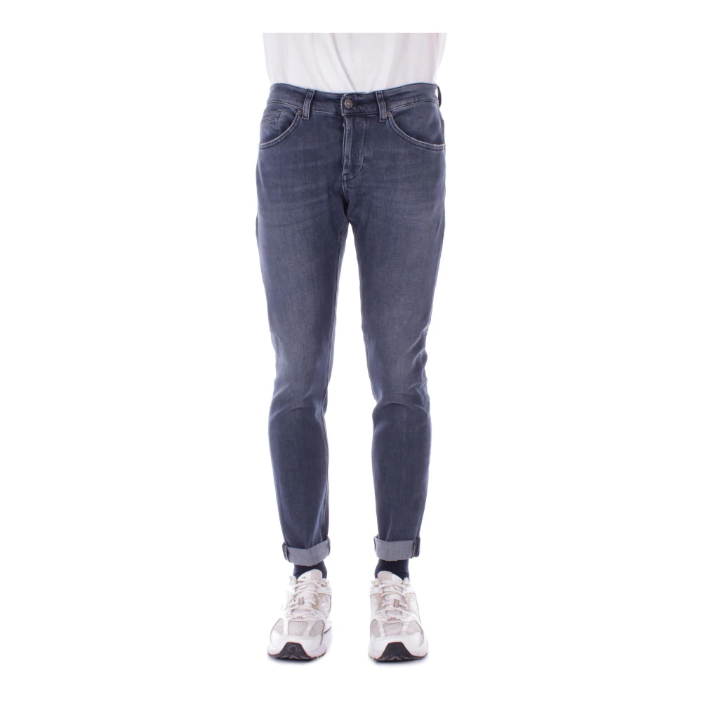 Dondup Blauwe Broek met Logo en Zakken Blue Heren