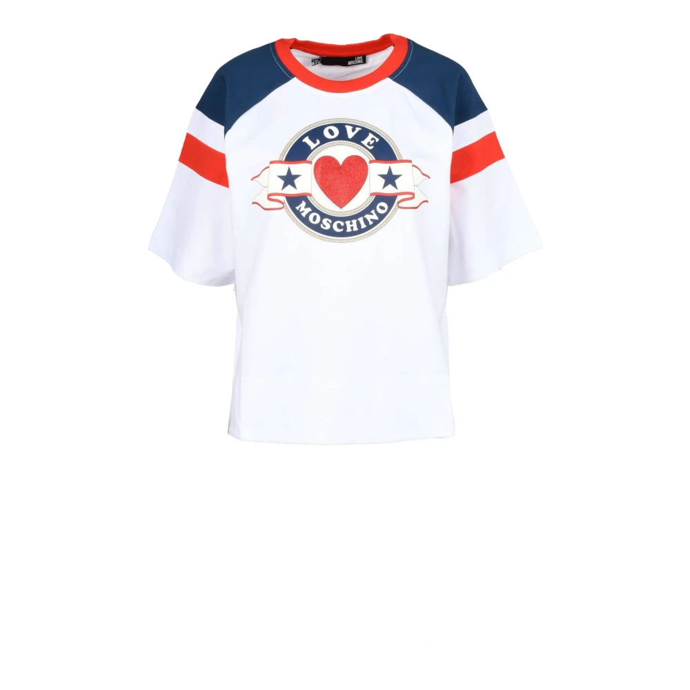 Love Moschino Katoenen Gebreide Trui White Dames