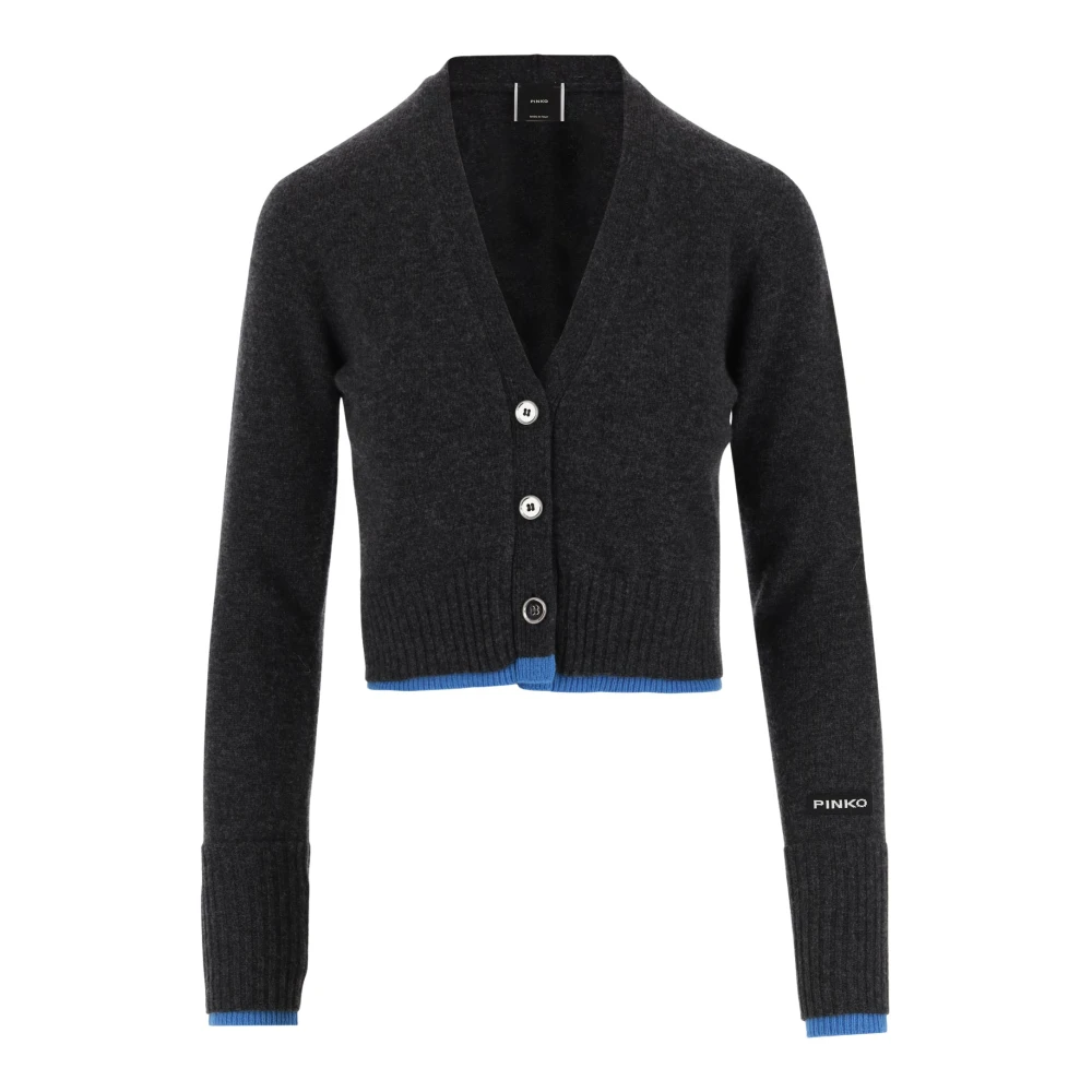 Pinko Wol Kasjmier V-Hals Cardigan Grijs Gray Dames