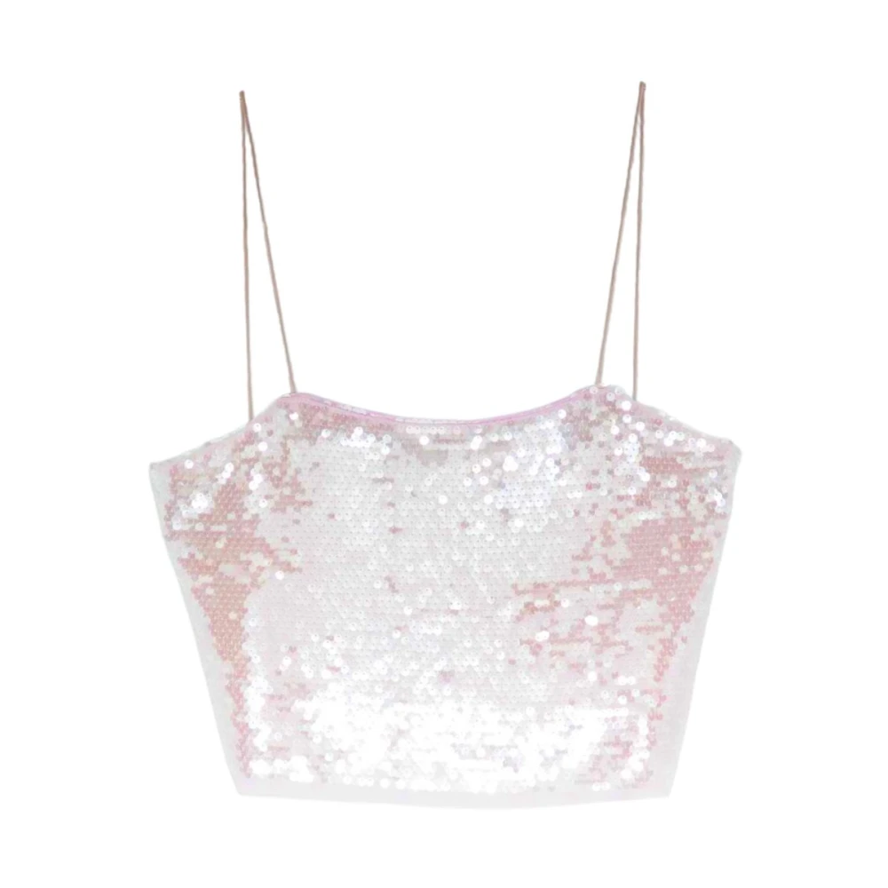 Forte Forte Pink Liquid Sequins Top - Female - Sleeveless Tops - M - Tops