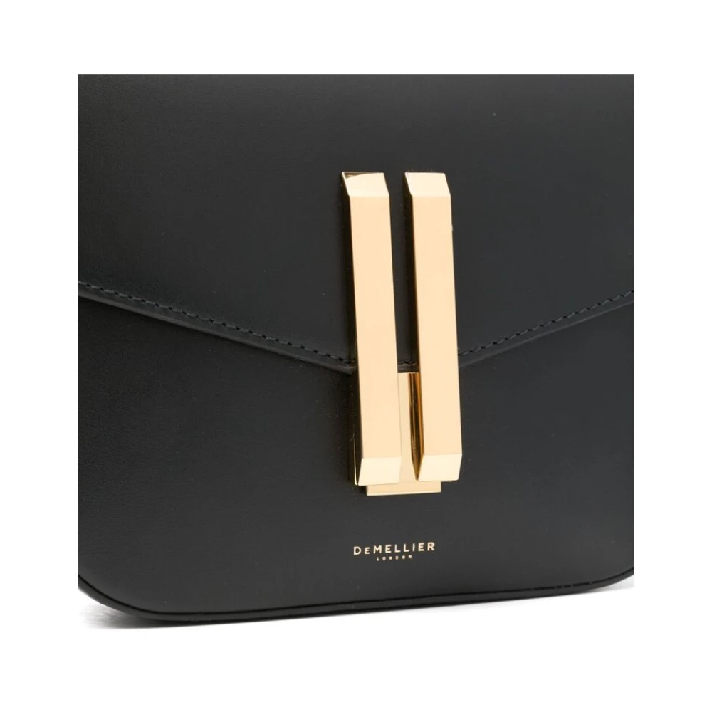 DeMellier Zwarte leren schoudertas met goudkleurige hardware Black Dames