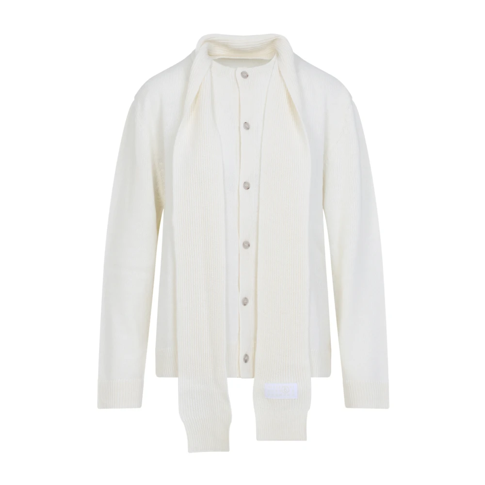Mm6 Maison Margiela Women's White Sweater Aw25 Stylish Design