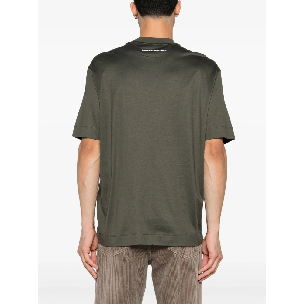 Emporio Armani Lyocell Katoenen T-shirt Green Heren