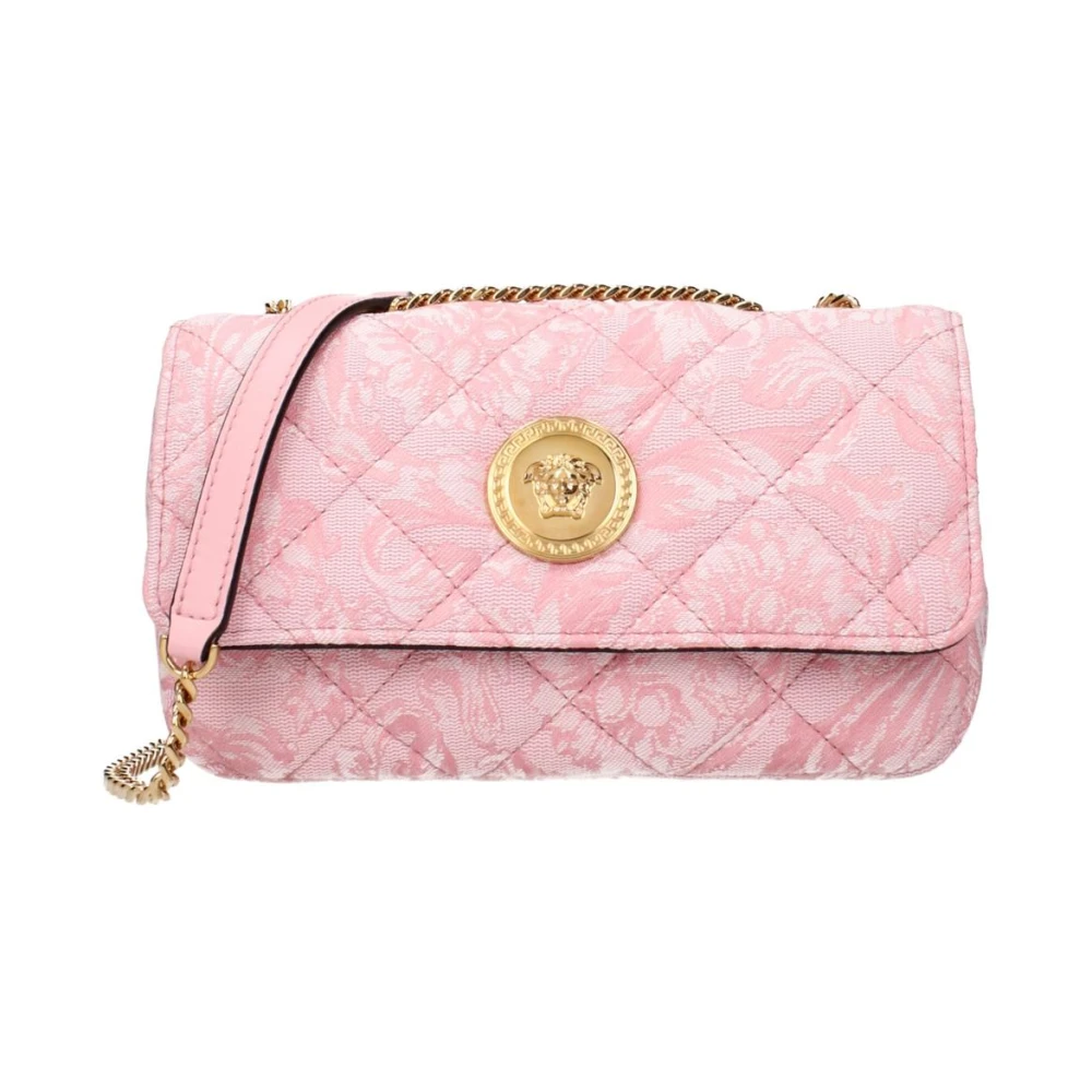 Versace Fabric Shoulder Bag With Front Detail - Female - Cross Body Bags - Pink - One Size - Bags