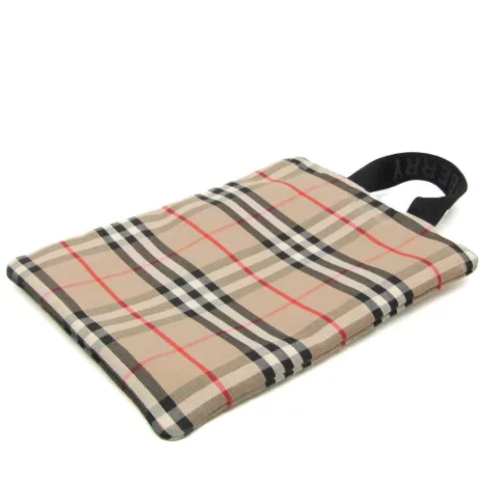 Burberry Vintage Pre-owned Cotton clutches Beige Dames