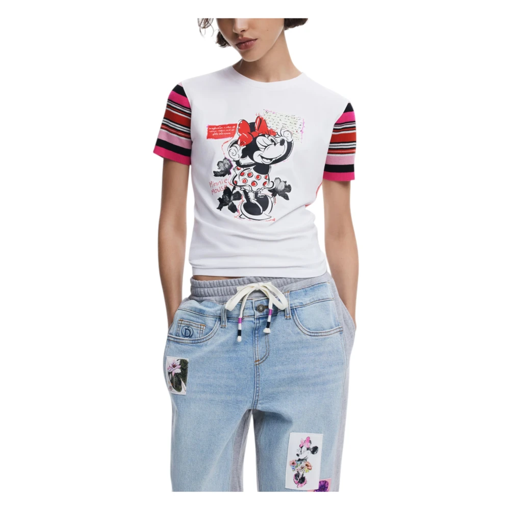 Desigual Korte Mouw T-shirt Collectie White Dames