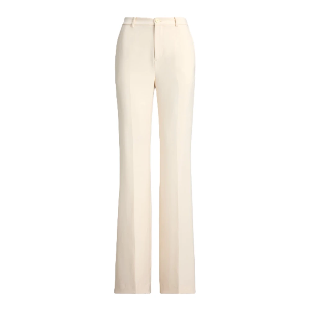 Ralph Lauren Women's Beige Wide Trousers, 3XS, Woven Straight Trousers City Crepe