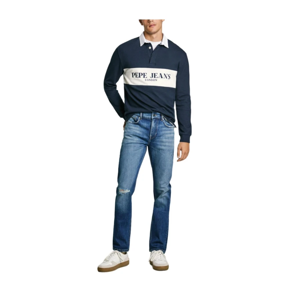 Pepe Jeans Slim Distressed Casual Jeans Blue Heren