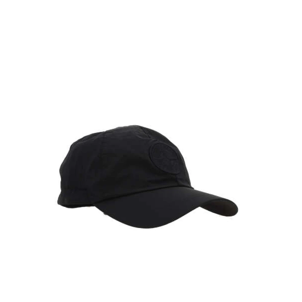 Stone Island Zwart Sjaal Baseball Cap Logo Patch Black Heren