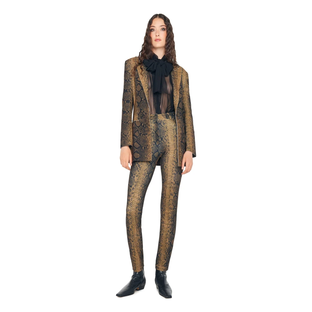 Norma Kamali Python Print Classic Blazer Black Dames