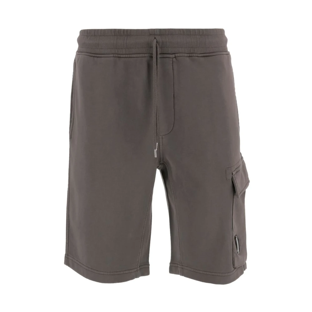 C.p. Company Men's Gray Cotton Diagonal Fleece Cargo Sweatshorts - Casual Shorts - M - Shorts