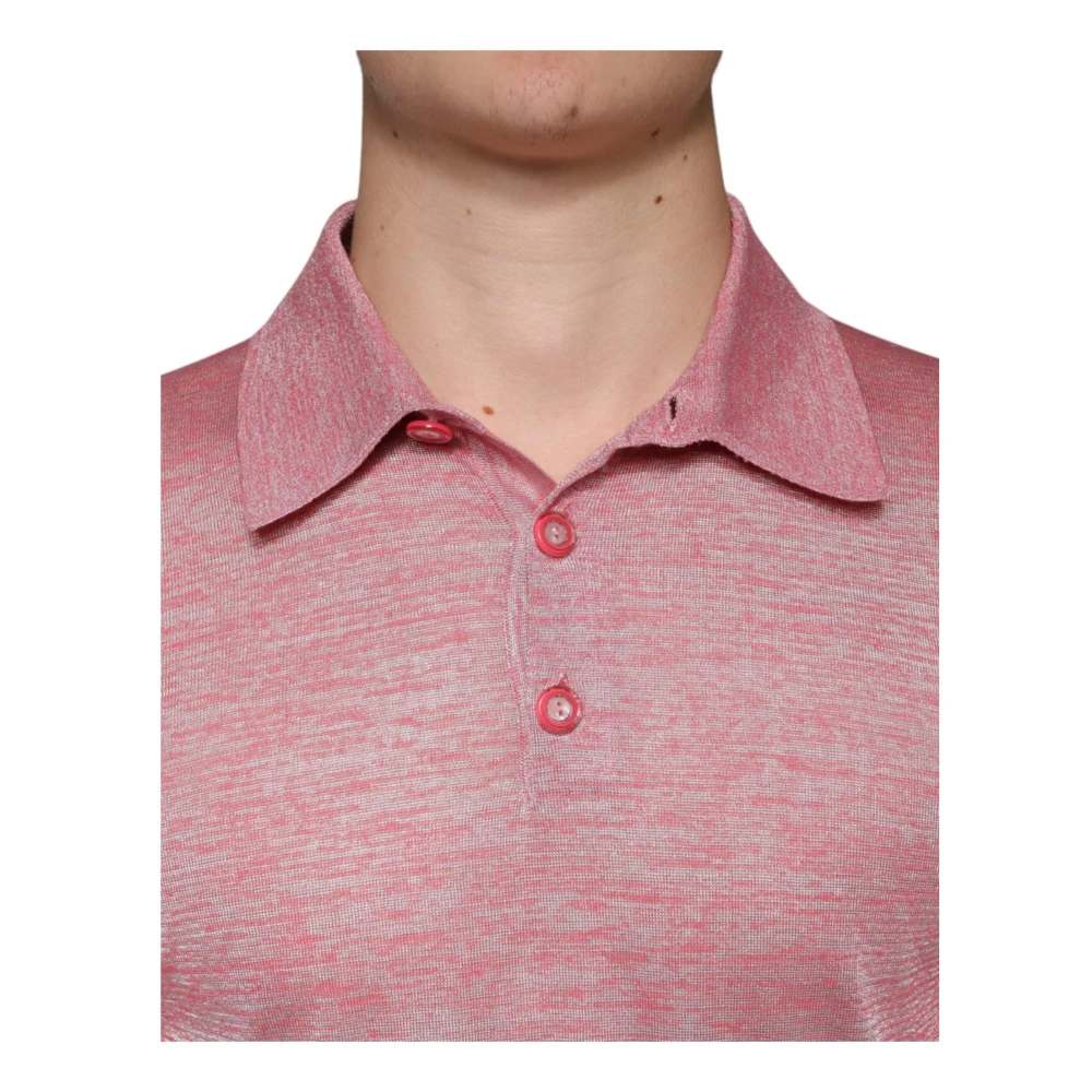 Dolce & Gabbana Roze Logo Polo Shirt met knoopsluiting Pink Heren