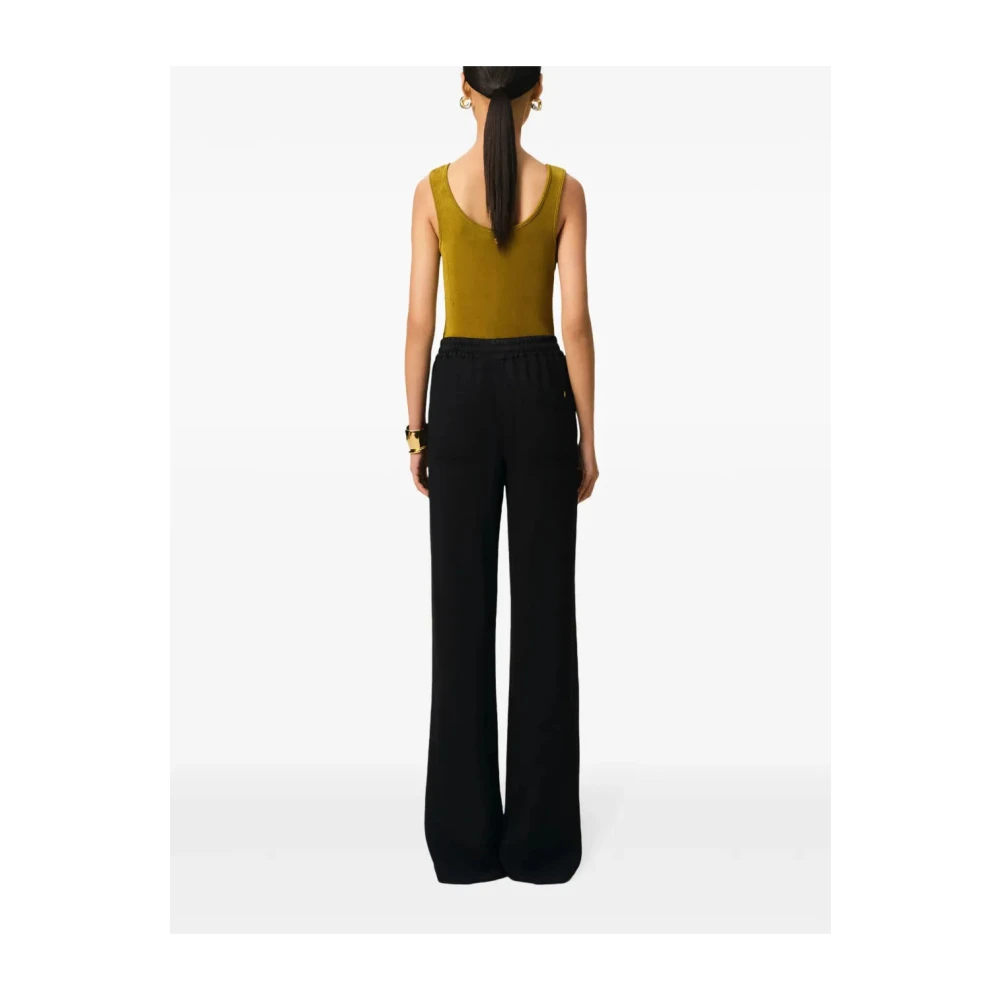 Ami Paris Wijde broek met hartmotief Black Dames